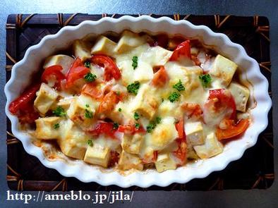 激うま簡単トマトと豆腐と挽肉のチーズ焼きの写真