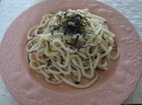たらこパスタ風♪たらこうどん♪