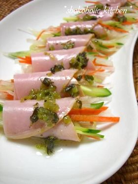 ハムでくるり☆エコなひとくちサラダ