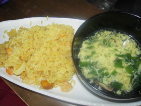 パエリアでスープ飯
