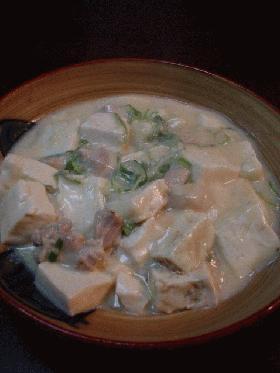 豆腐と鶏肉の味噌クリーム煮