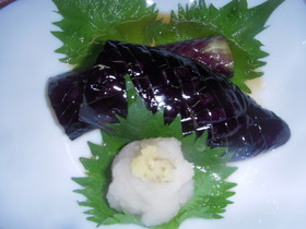茄子の揚げびたし①