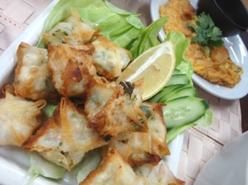 おうちタイ料理はんぺんと海老のすり身揚げ