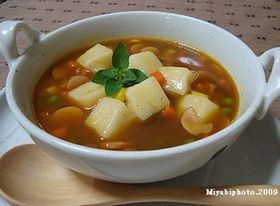 レンジで簡単おもちinカレースープ