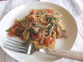 ぱぱっと和風トマパスタ