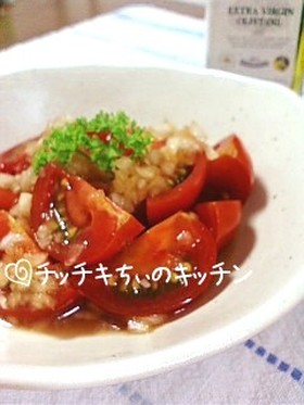 冷んやりトマトのイタリアンポン酢あえ♪