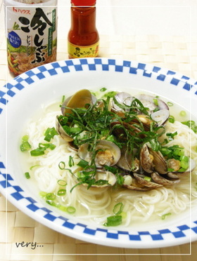 ♡ あさりのスープ de スープ素麺 ♡
