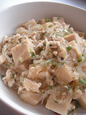 高野豆腐の麻婆春雨