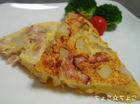 混ぜて焼くだけ、簡単オムレツ