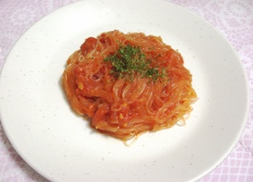 春雨で☆ミルクトマトのパスタ風