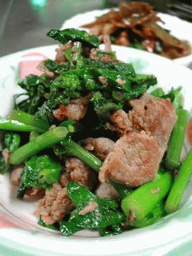 菜の花と豚肉のショウガ炒め