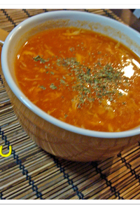 ふわふわたまごの中華トマトスープ