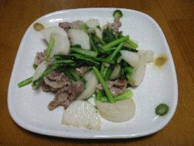 豚肉とかぶの塩炒め