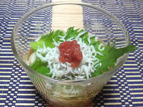 梅とシラスのさっぱり☆そうめん