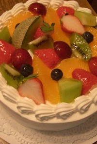 簡単☆果物たっぷり☆デコレーションケーキ