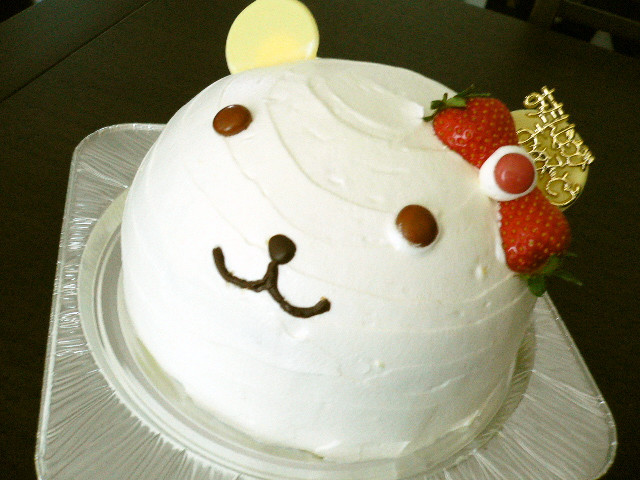 くまさんデコレーションケーキの画像