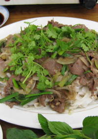 【ベトナム料理♪】フォー炒め牛肉のせ