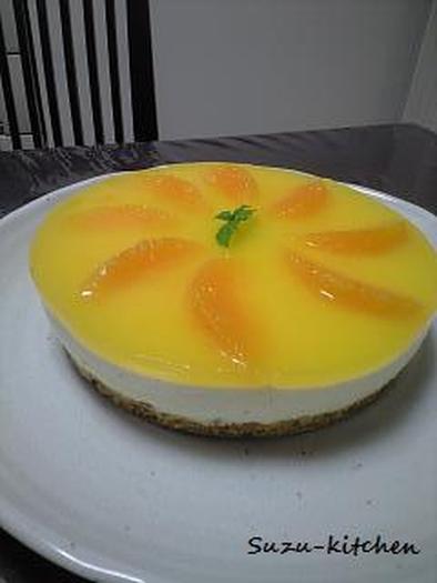 オレンジレアチーズケーキの写真