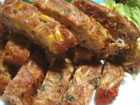 豆もやし入り、ひき肉ののし焼き。