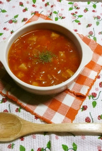 ☆キムチの素☆でピリ辛トマトスープ