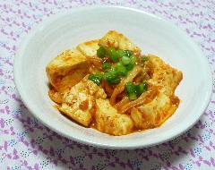 キムチと豆腐の味噌炒めの画像