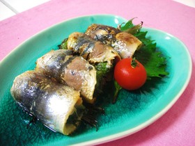 いわしの梅しそ巻き焼き