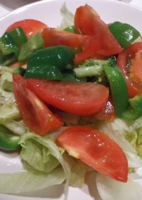 トマトとピーマンのシンプルサラダ