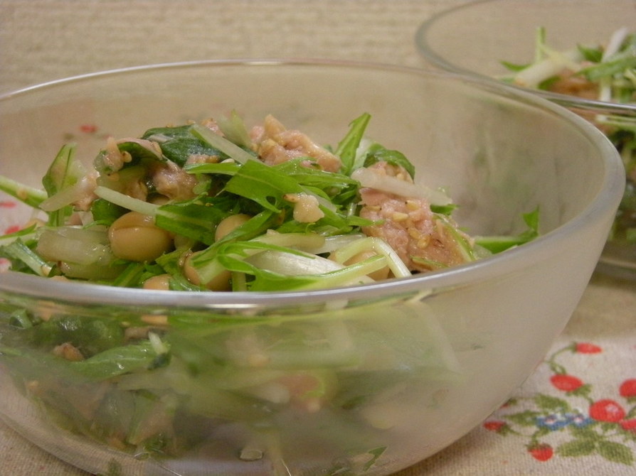 シーチキンと水菜で簡単和風サラダの画像