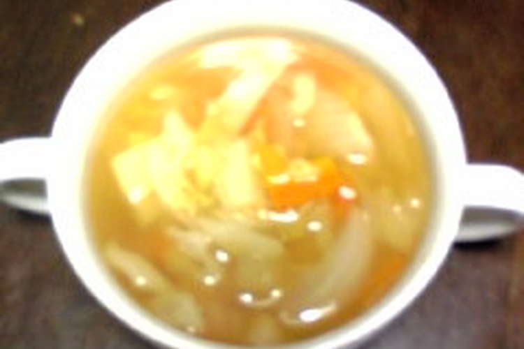 簡単 給食ｱﾙﾌｧﾍﾞｯﾄ野菜スープ レシピ 作り方 By ゆかっち００ クックパッド 簡単おいしいみんなのレシピが357万品