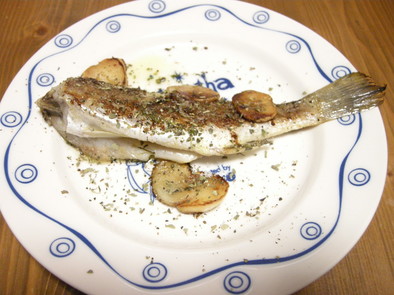 簡単おつまみ☆白身魚のオリーブオイル焼きの写真