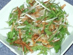 ハリハリ水菜とカリカリポテトのサラダ☆