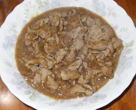 りんごと豚肉の甘辛炒め♪