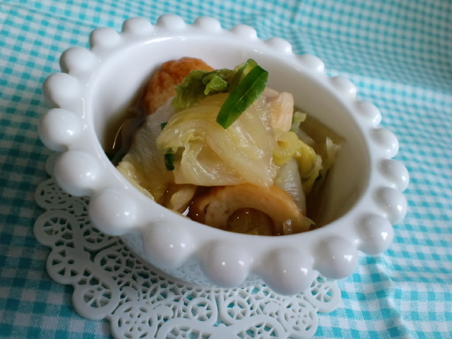 白菜とちくわの煮浸しの画像