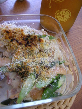 パン耳あったら→パン耳グラタン♪