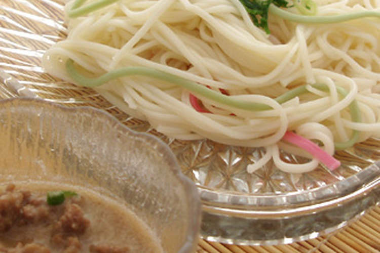 簡単アレンジ 坦々麺風 つけだれそうめん レシピ 作り方 By 京都へんこ山田製油 クックパッド 簡単おいしいみんなのレシピが356万品
