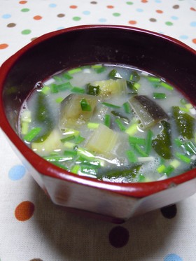 ナスのお味噌汁♫