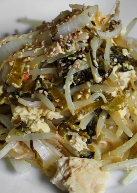 高菜と豆腐のコチュマヨチャンプルーの画像