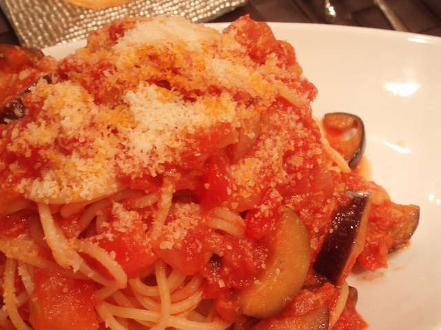 簡単 なすのトマトパスタ レシピ 作り方 By ホノルル姫 クックパッド