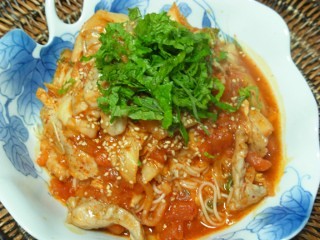 素麺 de トマト豚キムチの画像