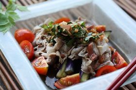 なすと豚の香味ソースかけ