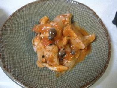 豚ヒレ肉とキノコのトマト煮の写真