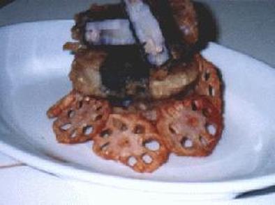 ほくとろ♪明太子な蓮根と里芋のはさみ揚げの写真