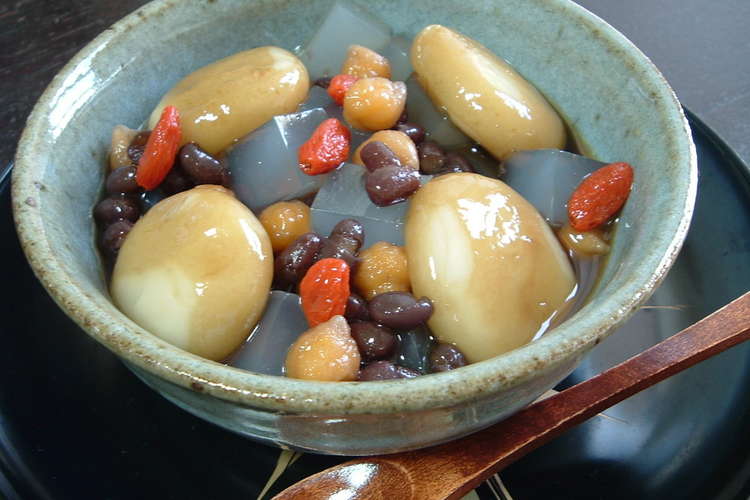 ひよこ豆と小豆の白玉みつ豆 レシピ 作り方 By Lupana クックパッド