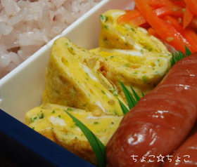 青のりと天かすの卵焼き