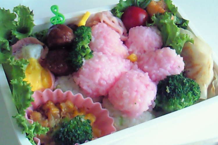 キャラ弁 ２色２段で 立体花 レシピ 作り方 By よこチｬ クックパッド 簡単おいしいみんなのレシピが361万品