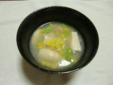 ジャガイモのすり流し汁(エリンギ・枝豆)の画像