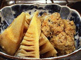 たけのこと鶏肉団子の煮物