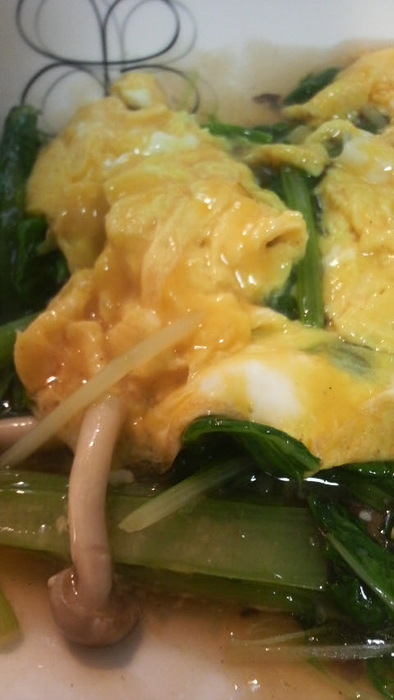 トロトロ卵をＯＮ！　小松菜の中華卵あんの写真