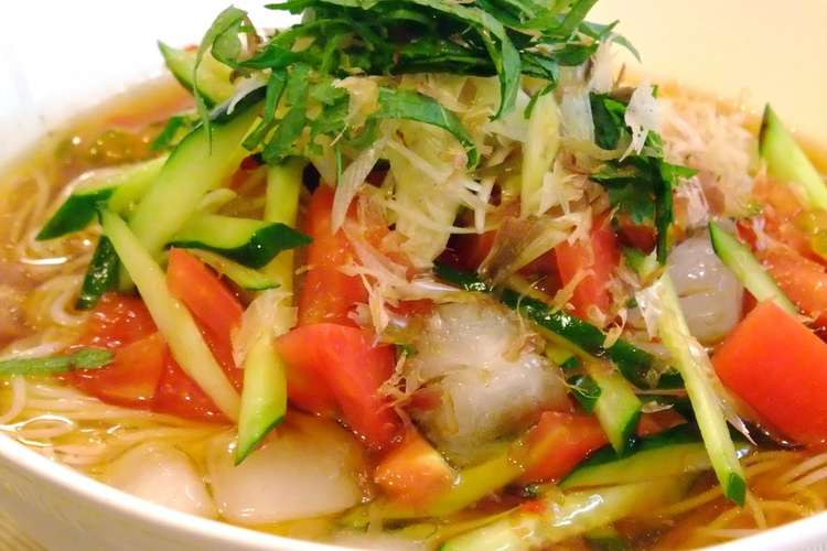 暑い日のランチ さっぱりトマトそうめん レシピ 作り方 By Kao2724 クックパッド 簡単おいしいみんなのレシピが355万品