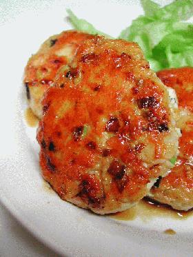 ひじき入りつくねの鍋照り焼き